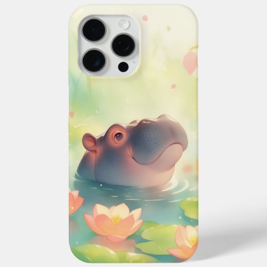 Coques Case-Mate iPhone Cachette Florale de l'Hippopotame dans l'Étang de (Verso)