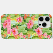 Coques Case-Mate iPhone Cactus Aquarelle Fleuris Personnalisés (Verso (horizontal))