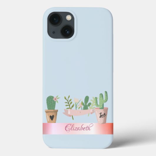 Coques Case-Mate iPhone Cactus aquarelle, rayé (Verso)