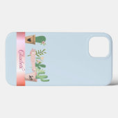 Coques Case-Mate iPhone Cactus aquarelle, rayé (Verso (horizontal))