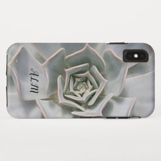 Coques Case-Mate iPhone Cactus blancs, Monogramme, (Dos (Horizontal))