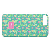 Coques Case-Mate iPhone Cactus D'Aquarelle De Neon Dans Les Motifs De Pots (Dos (Horizontal))