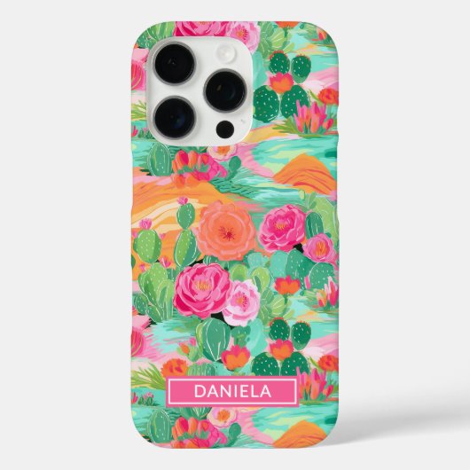 Coques Case-Mate iPhone Cactus de désert fleuris Personnalisé (Verso)