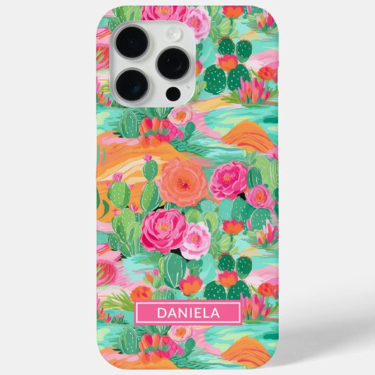 Coques Case-Mate iPhone Cactus de désert fleuris Personnalisé (Verso)