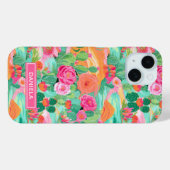 Coques Case-Mate iPhone Cactus de désert fleuris Personnalisé (Verso (horizontal))