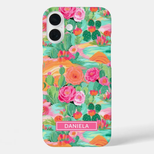 Coques Case-Mate iPhone Cactus de désert fleuris Personnalisé (Verso)