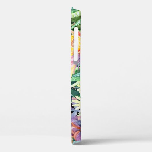 Coques Case-Mate iPhone Cactus en floraison, motif aquarelle transparent. (Verso / Gauche)