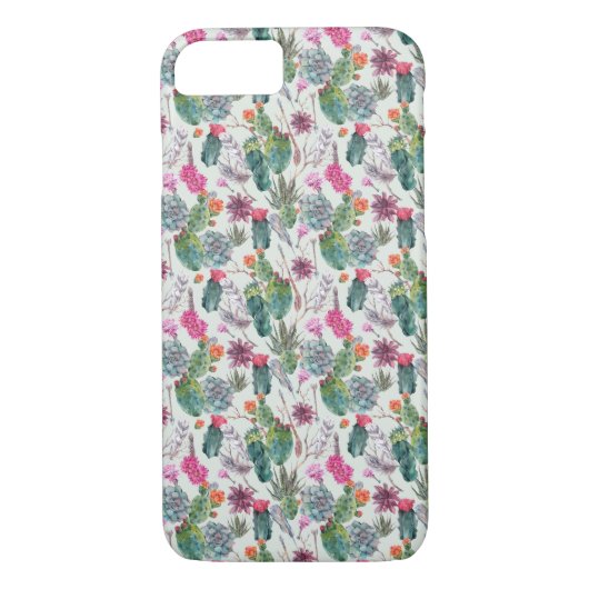 Coques Case-Mate iPhone Cactus exotique d'aquarelle de Boho et motif (Dos)
