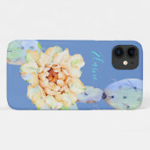Coques Case-Mate iPhone Cactus fleur de désert aquarelle pêche pourpre (Dos (Horizontal))