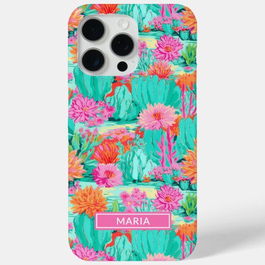 Coques Case-Mate iPhone Cactus Fleuris Personnalisés Moderne (Verso)
