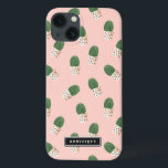iPhone 13 Case Cactus mignonnes dans les pots de coeur Motif pers<br><div class="desc">Mini coque iPad mignon et moderne avec cactus verts dans des pots de coeurs peints avec arrière - plan rose vif. Ce coque personnalisé sera parfait comme cadeau.</div>