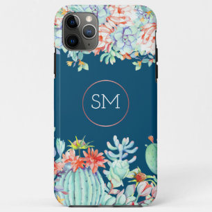 Case-Mate iPhone Case Cactus Monogramme Succulent Océan Blue Monogramme