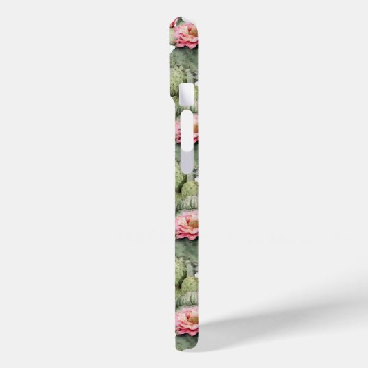 Coques Case-Mate iPhone Cactus Motif Fleurs roses Monogramme (Verso / Gauche)
