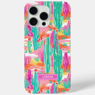 Coque iPhone 15 Pro Max Cactus Saguaro Colorés Personnalisés