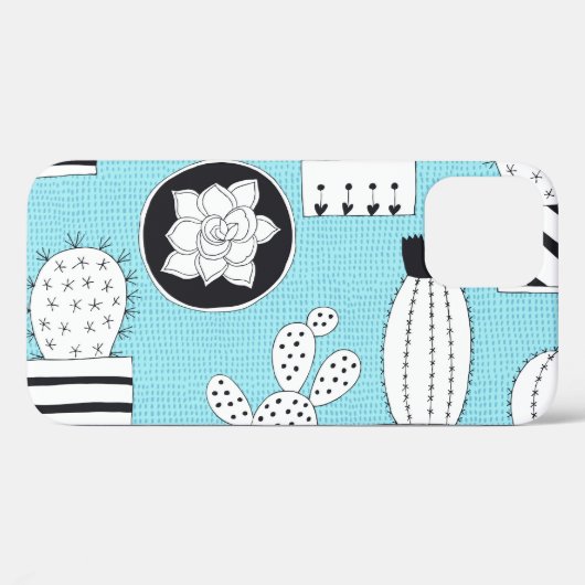 Coques Case-Mate iPhone Cactus, succulent : dessin manuel sans couture. (Verso (horizontal))