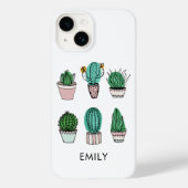 Coques Case-Mate iPhone Cactus succulents illustration nom personnalisé (Verso)