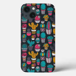 iPhone 13 Case Cactus tiré par la main dans le motif de style de