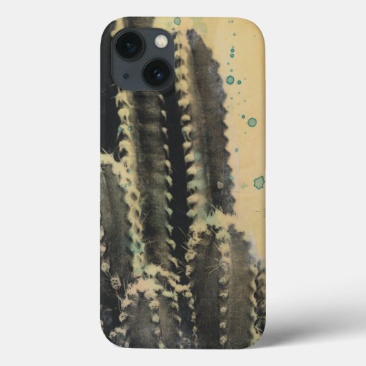 Coques Case-Mate iPhone Cactus vert sur l'arrière - plan jaune (Verso)