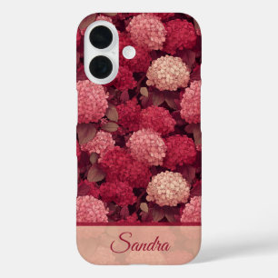 Coques iPhone 16 Cadeau Anniversaire Élégant Hortensias Nom de Fleu