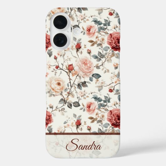 Coques Case-Mate iPhone Cadeau artistique de la Saint-Valentin Nom de rose (Verso)
