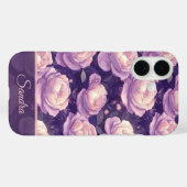 Coques Case-Mate iPhone Cadeau de belle Anniversaire Fleur de Rose Nom (Verso (horizontal))