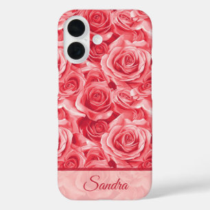 Coques iPhone 16 Cadeau de Fête des Mères Rose Nom Gras