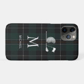 Coques Case-Mate iPhone Cadeau de golfeur de golf Élégant carreau monogram (Dos (Horizontal))
