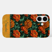 Coques Case-Mate iPhone Cadeau de Mariage Magnifique Nom de Fleur de Pivoi (Verso (horizontal))