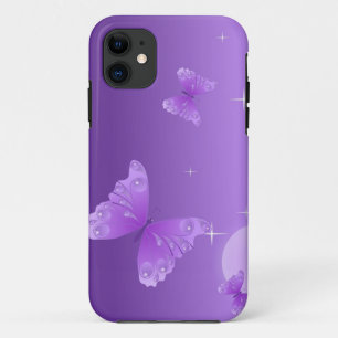 Coques Pour iPhone Cadeau de Noël à papillon pourpre