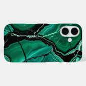 Coques Case-Mate iPhone cadeau en marbre vert (Verso (horizontal))