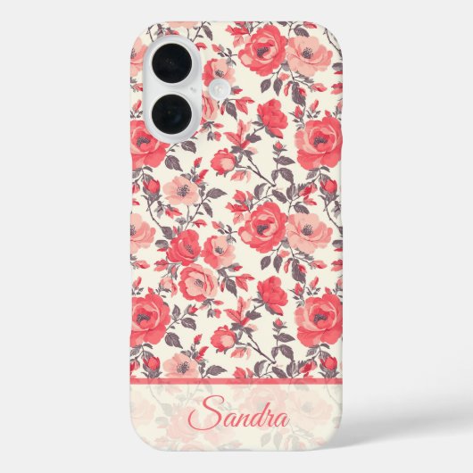 Coques Case-Mate iPhone Cadeau Maman Mignonne Fleur Rose Nom (Verso)