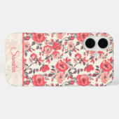 Coques Case-Mate iPhone Cadeau Maman Mignonne Fleur Rose Nom (Verso (horizontal))