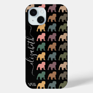 Coque Pour iPhone 15 Cadeau personnalisé de floral Bulldog pour amateur