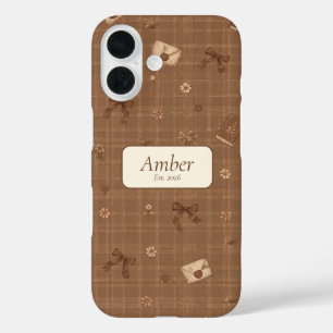 Coques iPhone 16 Cadeau ruban vintage et lecteurs de livre avec nom