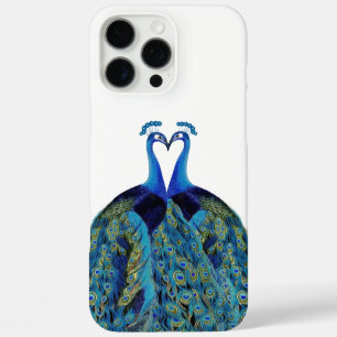 Coques iPhone 16 Pro Max Cadeaux de mariage Paons s'embrassant Vintage