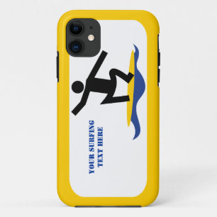 Coque iPhone 11 Cadeaux de surf, surfer sur sa planche de surf