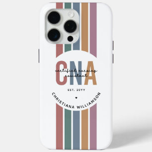 Coque iPhone 15 Pro Max Cadeaux d'infirmière auxiliaire certifiée rétro CN