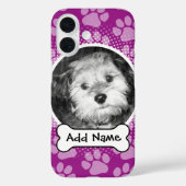 Coques Case-Mate iPhone Cadre photo avec animal de compagnie pourpre avec  (Verso)