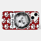 Coques Case-Mate iPhone Cadre photo pour animaux de compagnie rouge noir E (Verso (horizontal))