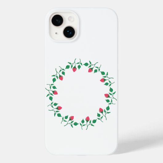 Coques Case-Mate iPhone Cadre rond fleuri avec fleurs roses (Verso)
