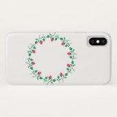 Coques Case-Mate iPhone Cadre rond fleuri avec fleurs roses (Dos (Horizontal))