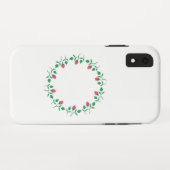 Coques Case-Mate iPhone Cadre rond fleuri avec fleurs roses (Dos (Horizontal))