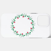 Coques Case-Mate iPhone Cadre rond fleuri avec fleurs roses (Verso (horizontal))