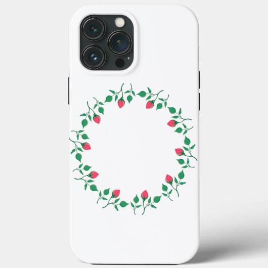 Coques Case-Mate iPhone Cadre rond fleuri avec fleurs roses (Verso)