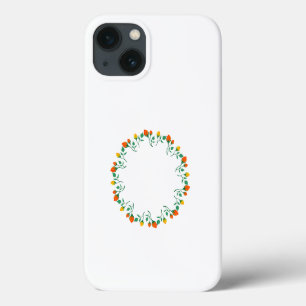 Case-Mate iPhone Case Cadre rond floral avec fleurs de rose jaune et rou
