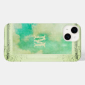 Coques Case-Mate iPhone Cadre victorien ciel peinture élégante crème turqu (Verso (horizontal))