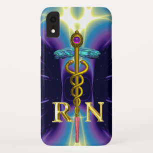 Coque Case-Mate Pour iPhone CADUCÉE D'INFIRMIÈRE INSCRITE OR SYMBOLE Violet Bl