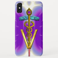 CADUCÉE D'OR SYMBOLE VÉTÉRINAIRE / Fuchsia Violet