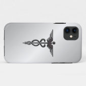 Coques Case-Mate iPhone Caducée Médicale en argent (Dos (Horizontal))