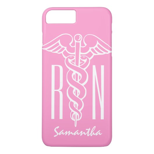 Coques Case-Mate iPhone Caducée rose fait sur commande d'infirmier (Dos)